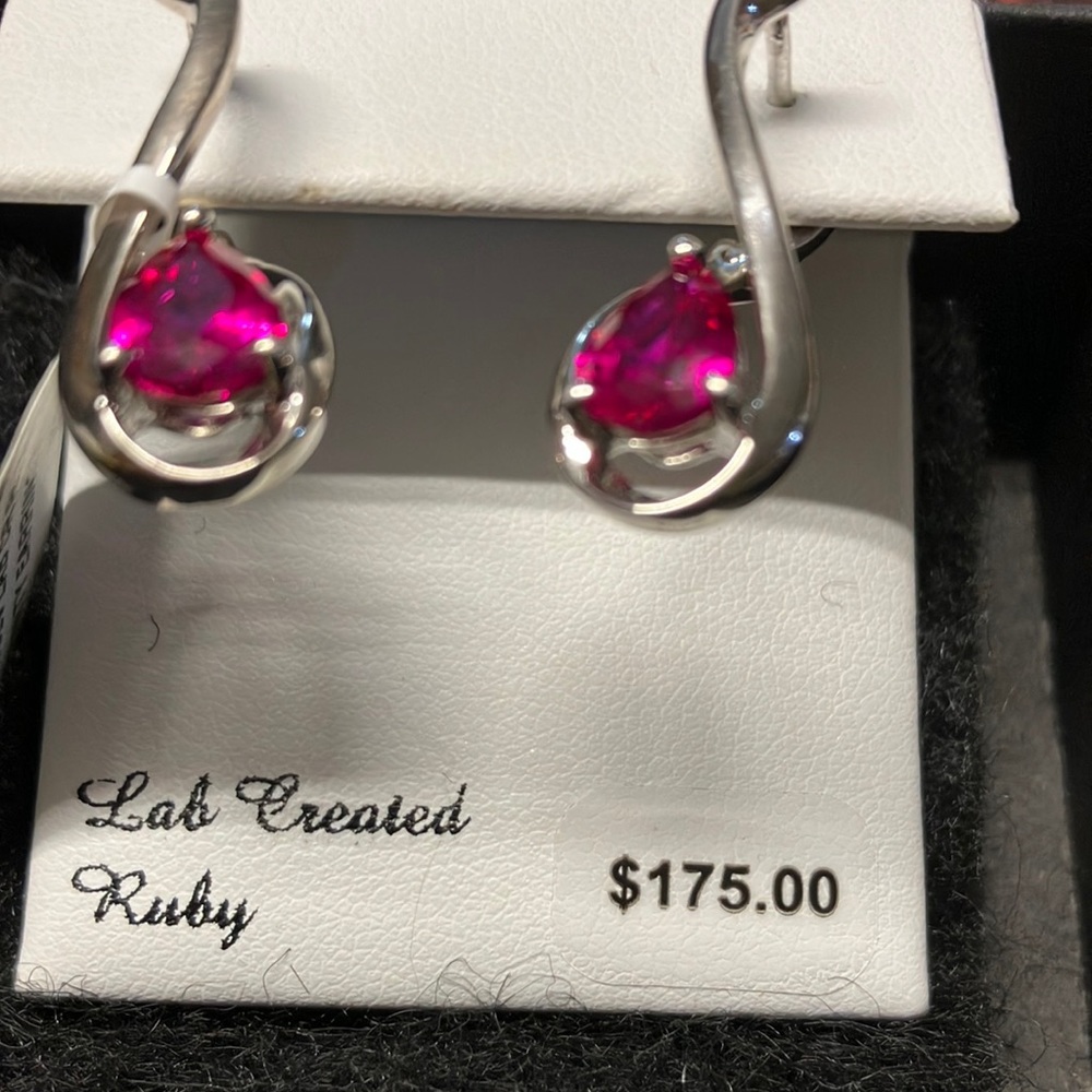 Sterling Silver Lab Created Ruby - image 1